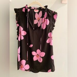 Kate Spade Sleeveless Ruffle Shell, L / Large